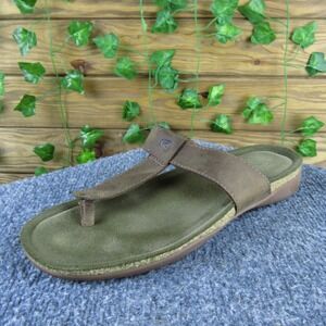 KEEN Ana Cortez Brown Leather‎ Flip Flop Sandals Women's 9.5 Wide Comfort Casual